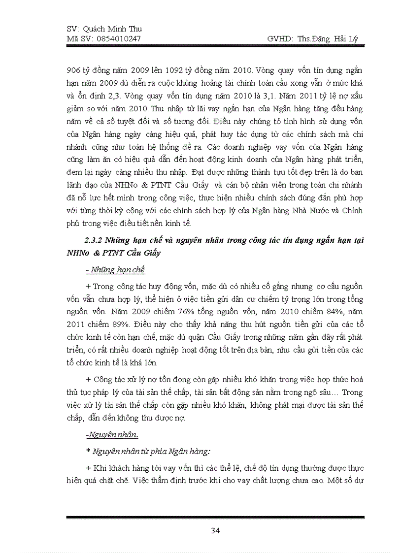 image for page Các giải pháp nâng cao chất lượng tín dụng ngắn hạn tại Ngân hàng Nông nghiệp và Phát triển Nông thôn Cầu Giấy 1