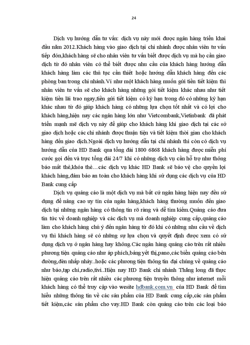 image for page Nâng cao chất lượng dịch vụ phục vụ khách hàng tại HDBank chi nhánh Thăng Long 1