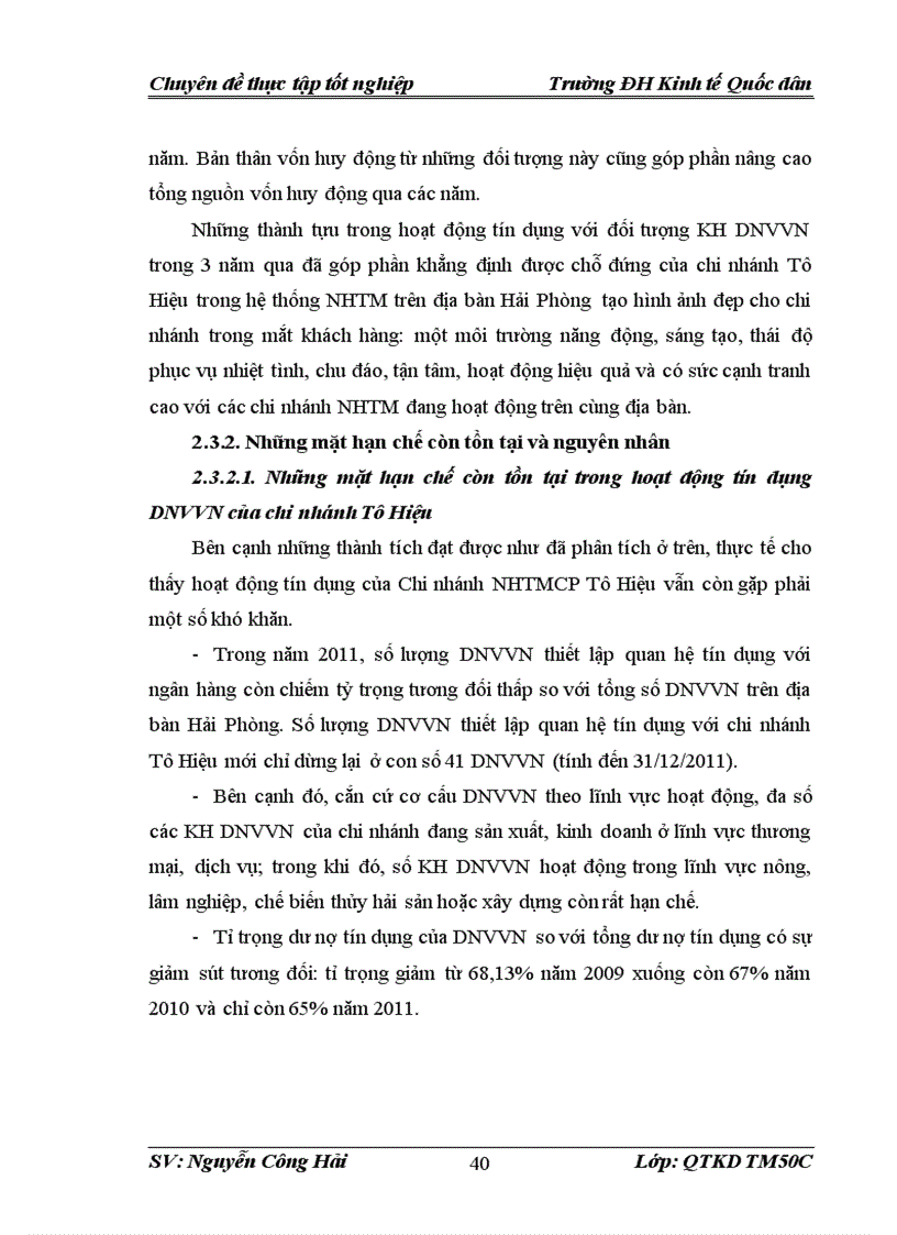 image for page Giải pháp mở rộng và phát triển tín dụng với doanh nghiệp vừa và nhỏ tại NHTMCP Công thương Việt Nam chi nhánh Tô Hiệu
