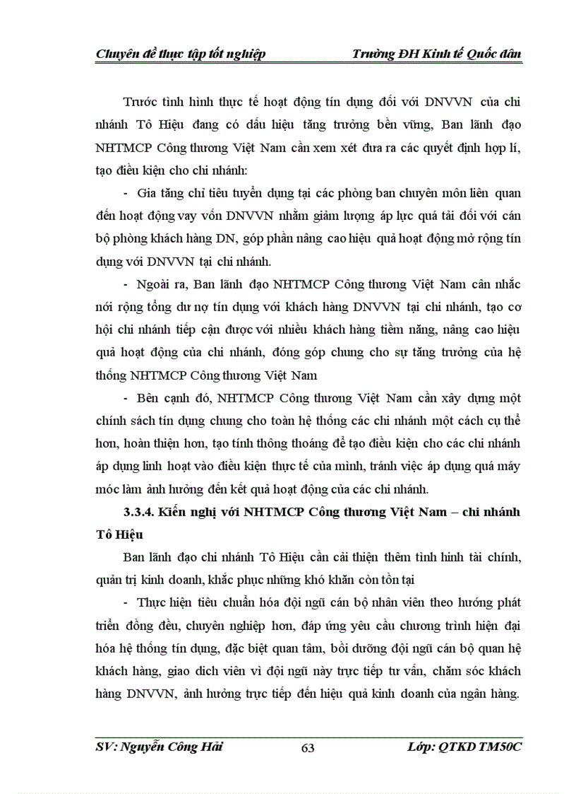 image for page Giải pháp mở rộng và phát triển tín dụng với doanh nghiệp vừa và nhỏ tại NHTMCP Công thương Việt Nam chi nhánh Tô Hiệu