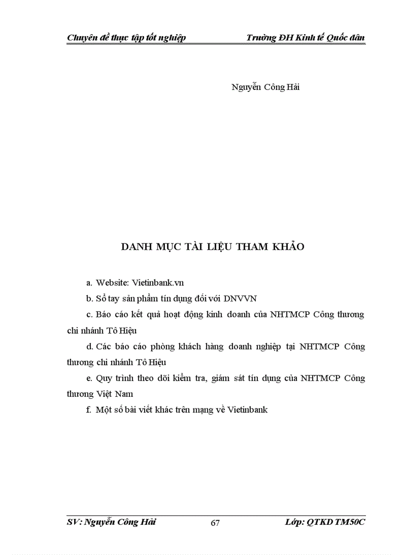 image for page Giải pháp mở rộng và phát triển tín dụng với doanh nghiệp vừa và nhỏ tại NHTMCP Công thương Việt Nam chi nhánh Tô Hiệu