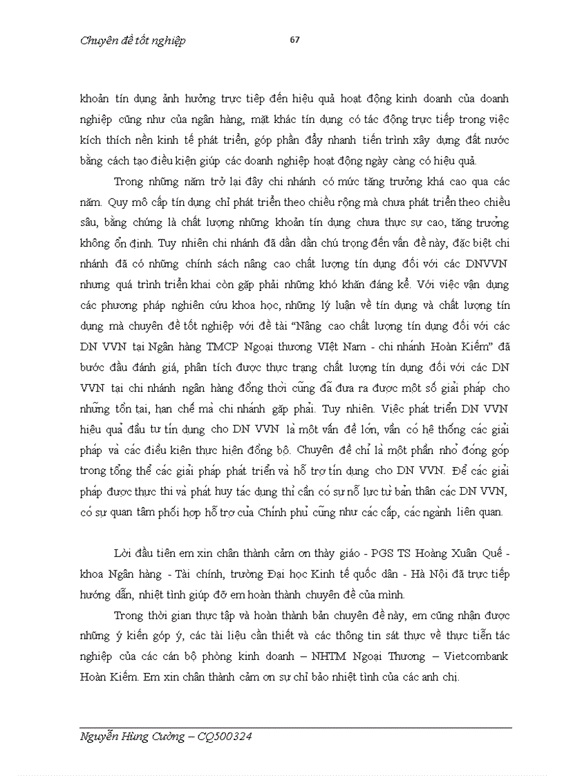 image for page Nâng cao chất lượng tín dụng cho doanh nghiệp vừa và nhỏ tại ngân hàng thương mại cổ phần Ngoại Thương Việt Nam chi nhánh Hoàn Kiếm