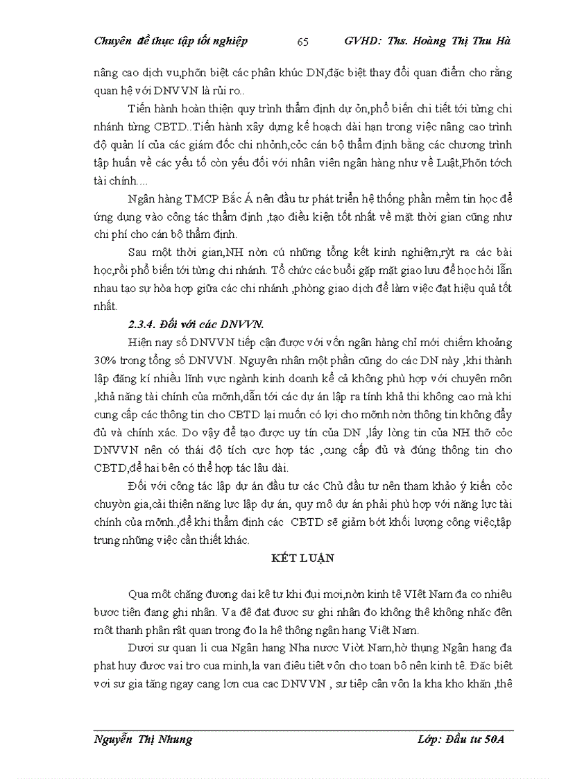 image for page Hoàn thiện công tác thẩm định dự án đầu tư vay vốn của các DNVVN tại Ngân hàng thương mại cổ phần Bắc Á chi nhánh Kim Liên 1