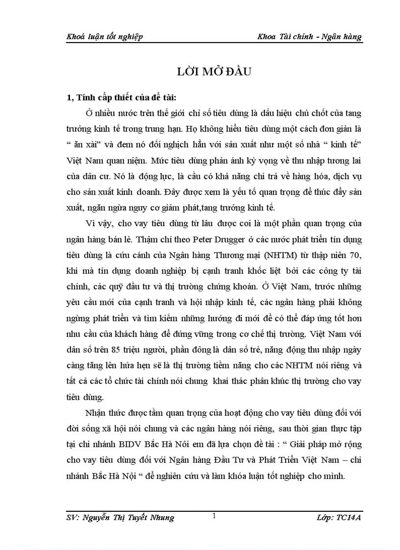 image for page Giải pháp mở rộng cho vay tiêu dùng tai Ngân hàng TMCP Đầu tư và phát triển Việt Nam chi nhánh Bắc Hà Nội