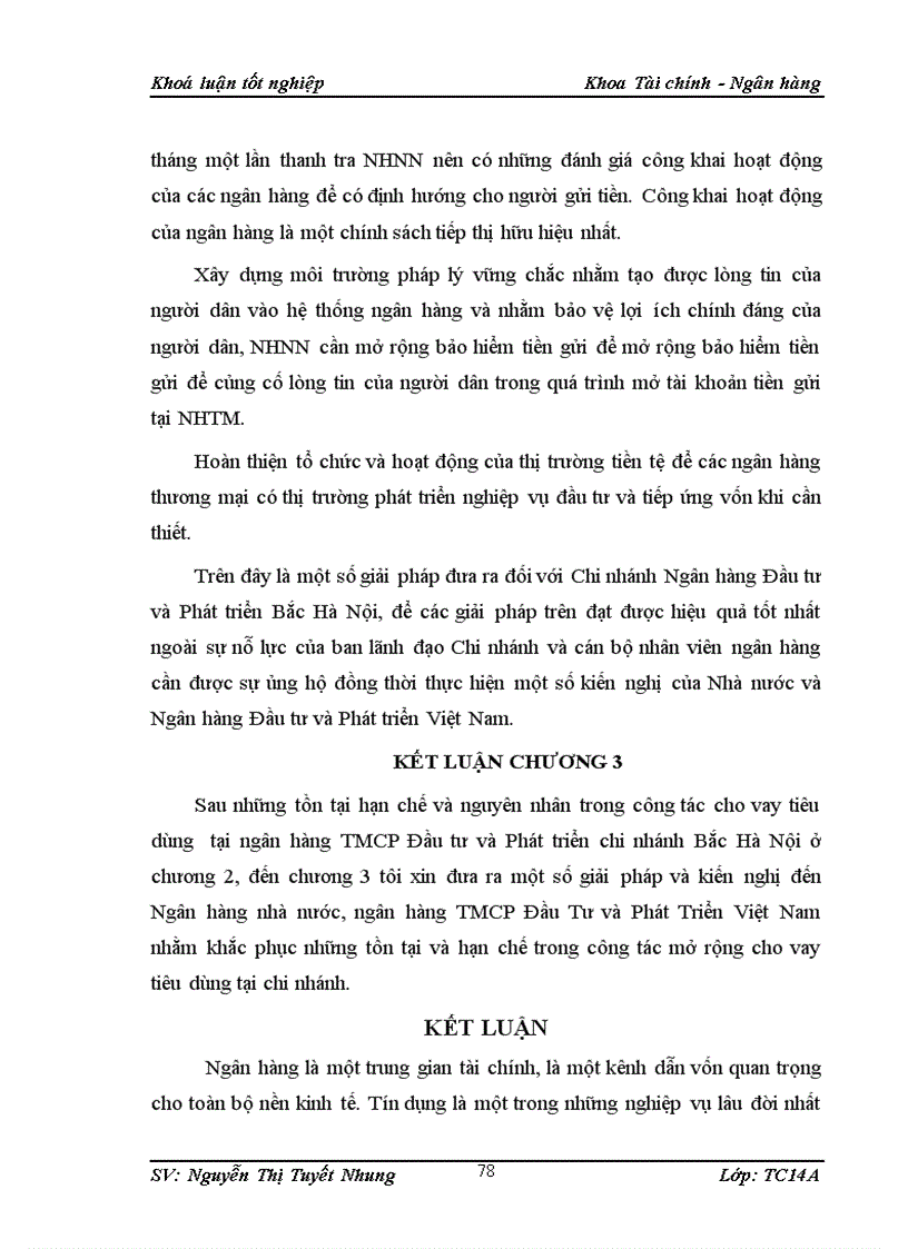 image for page Giải pháp mở rộng cho vay tiêu dùng tai Ngân hàng TMCP Đầu tư và phát triển Việt Nam chi nhánh Bắc Hà Nội