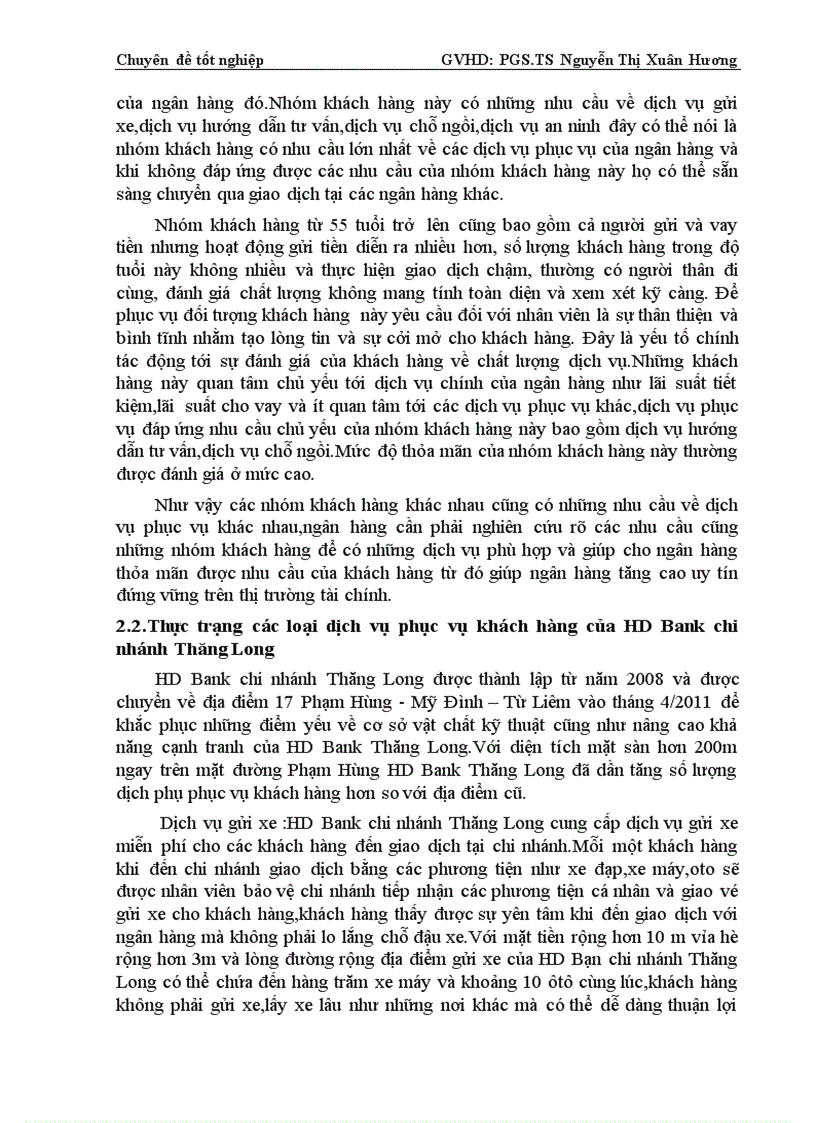 image for page Nâng cao chất lượng dịch vụ phục vụ khách hàng tại HDBank chi nhánh Thăng Long 3