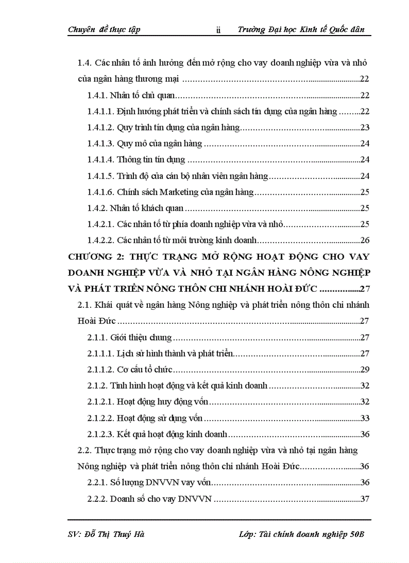 image for page Mở rộng cho vay doanh nghiệp vừa và nhỏ tại ngân hàng nông nghiệp và phát triển nông thôn chi nhánh Hoài Đức