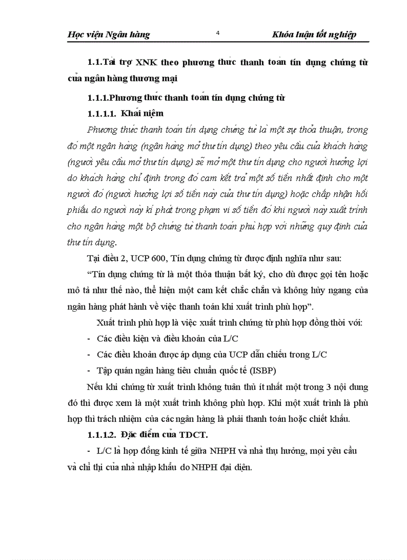 Giải pháp mở rộng hoạt động tài trợ xuất nhập khẩu theo phương thức thanh toán tín dụng chứng từ đối với Ngân hàng VPBank Chi nhánh Kinh Đô