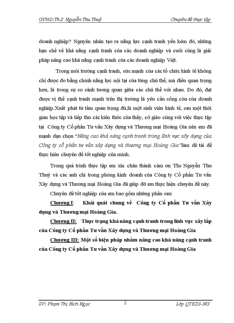 image for page Nâng cao khả năng cạnh tranh trong lĩnh vực xây dựng của Công ty cổ phần tư vấn xây dựng và thương mại Hoàng Gia 1