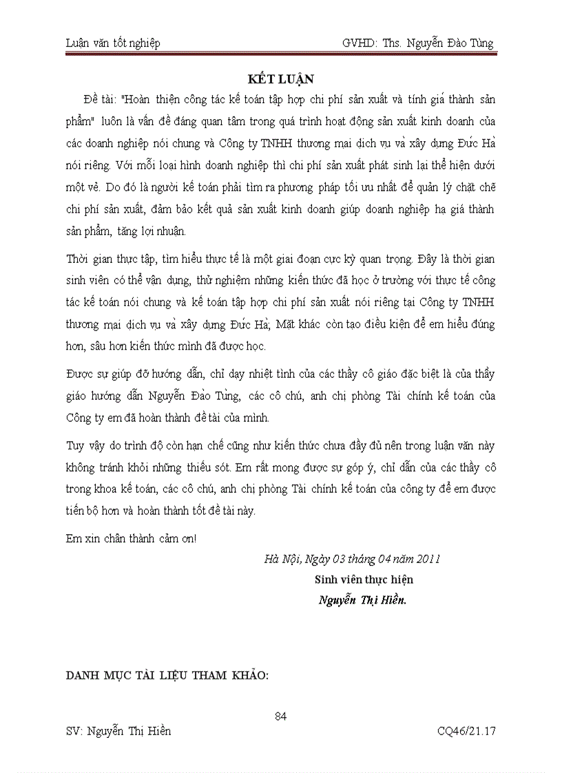 image for page Hoàn thiện công tác kế toán tập hợp chi phí sản xuất và tính giá thành sản phẩm tại công ty TNHH thương mại dịch vụ và xây dựng Đức Hà