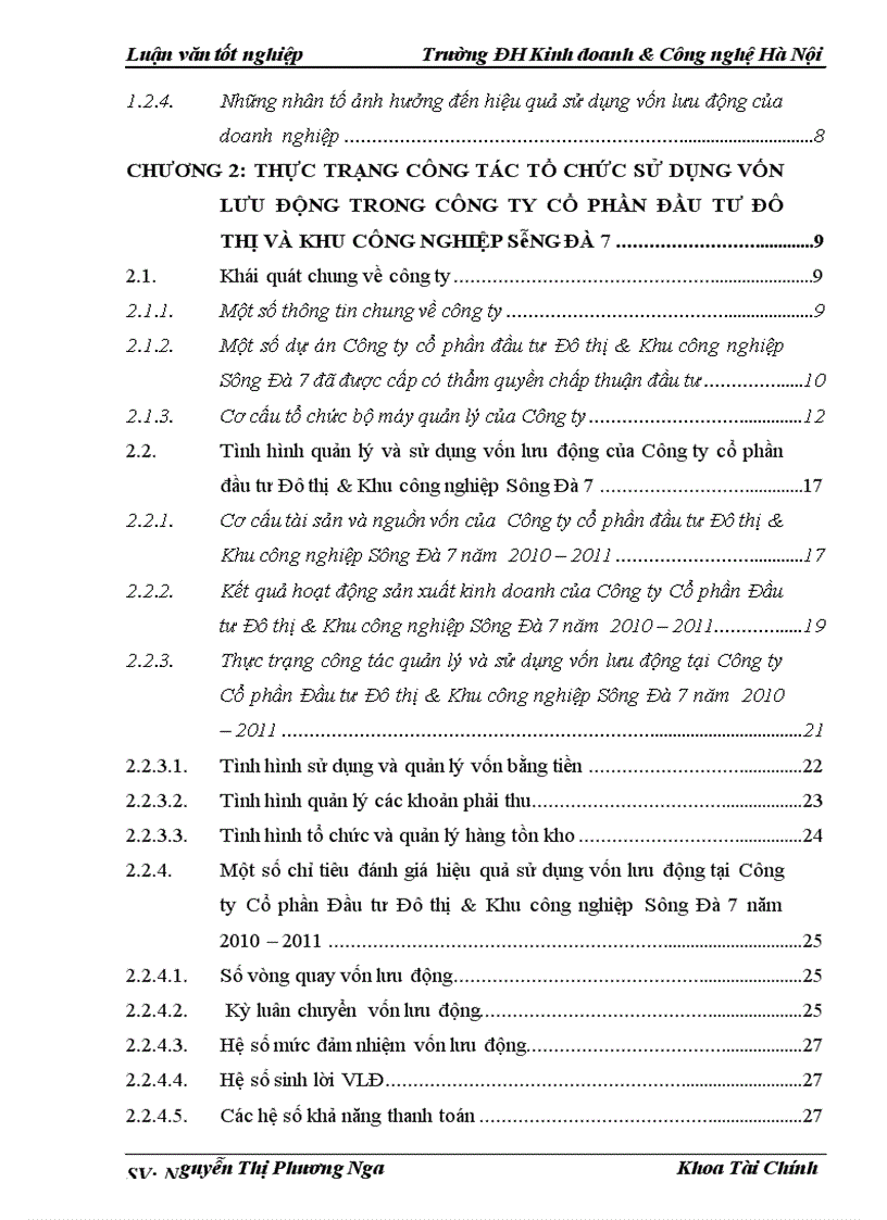 image for page Một số giải pháp nâng cao hiệu quả sử dụng vốn lưu động tại Công ty Cổ phần đầu tư Đô thị Khu công nghiệp Sông Đà 7 1