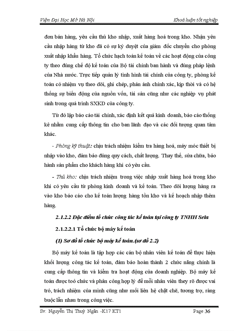 image for page Hoàn thiện kế toán lưu chuyển hàng hoá và xác định kết quả tiêu thụ hàng hoá tại công ty TNHH Sela