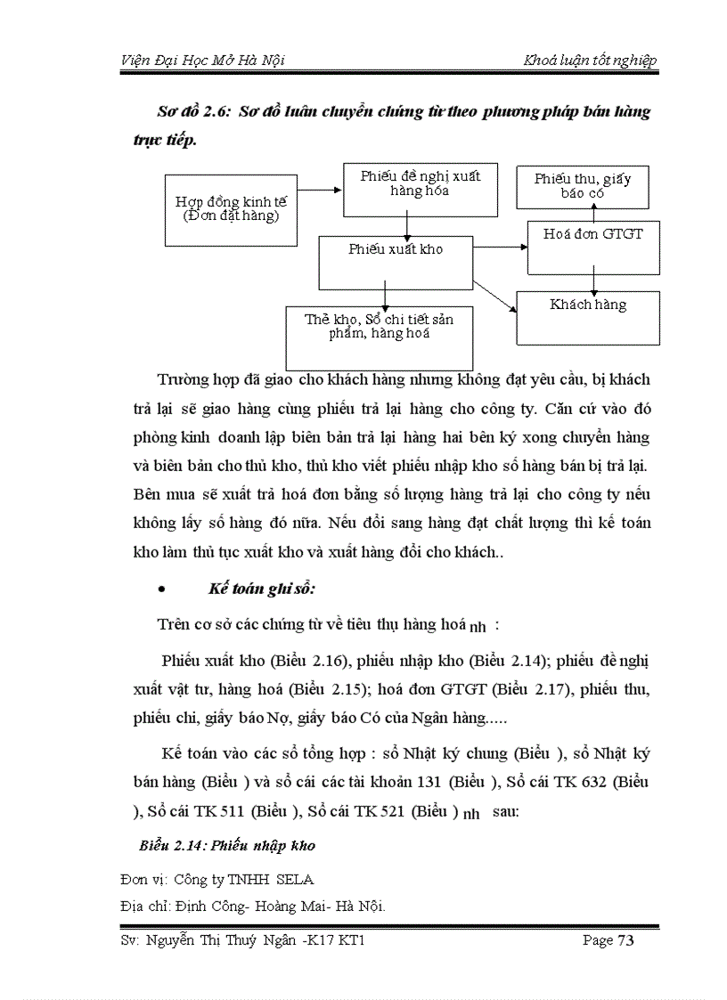 image for page Hoàn thiện kế toán lưu chuyển hàng hoá và xác định kết quả tiêu thụ hàng hoá tại công ty TNHH Sela
