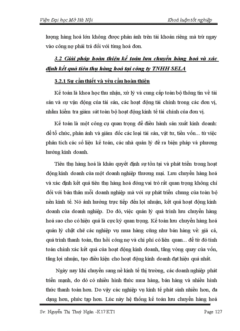 image for page Hoàn thiện kế toán lưu chuyển hàng hoá và xác định kết quả tiêu thụ hàng hoá tại công ty TNHH Sela