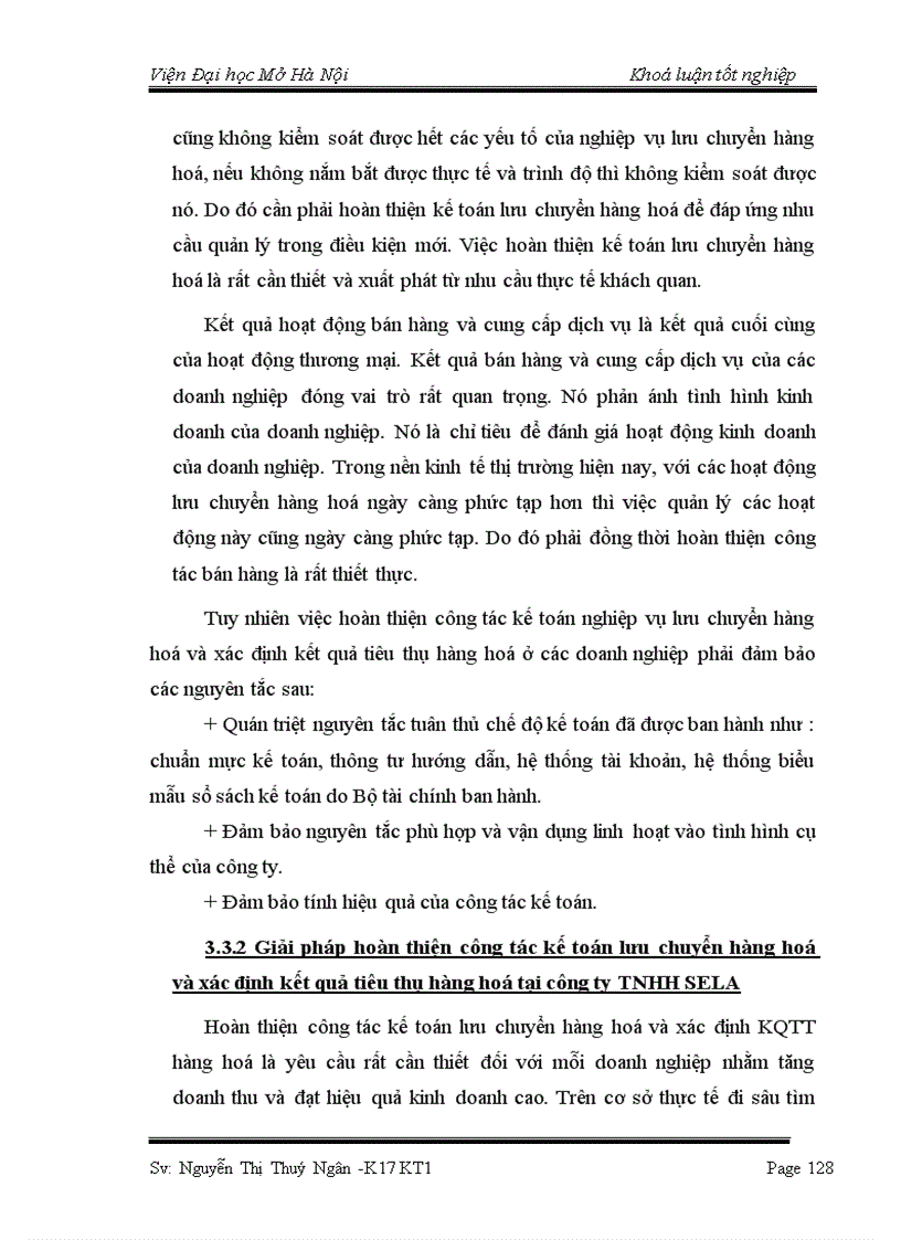 image for page Hoàn thiện kế toán lưu chuyển hàng hoá và xác định kết quả tiêu thụ hàng hoá tại công ty TNHH Sela