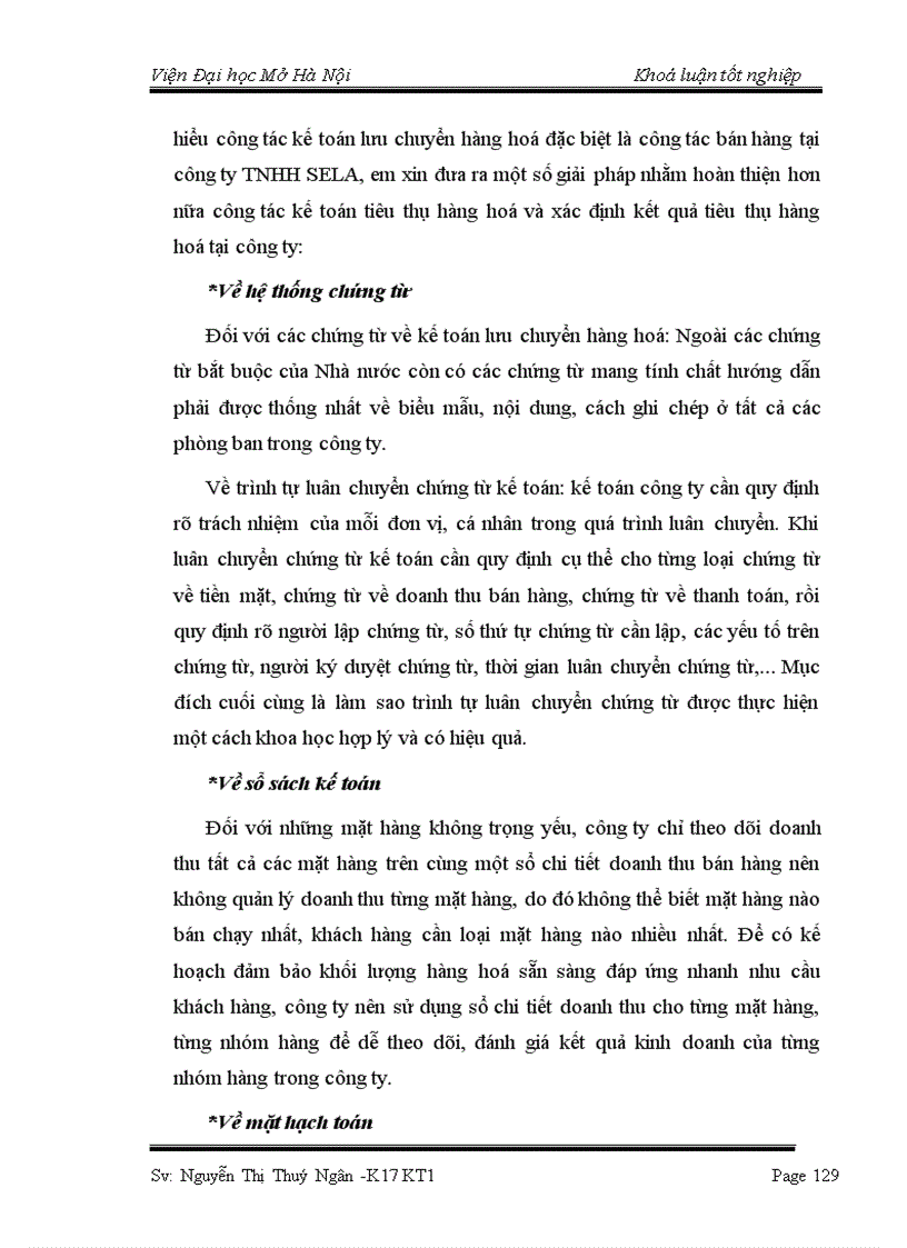 image for page Hoàn thiện kế toán lưu chuyển hàng hoá và xác định kết quả tiêu thụ hàng hoá tại công ty TNHH Sela