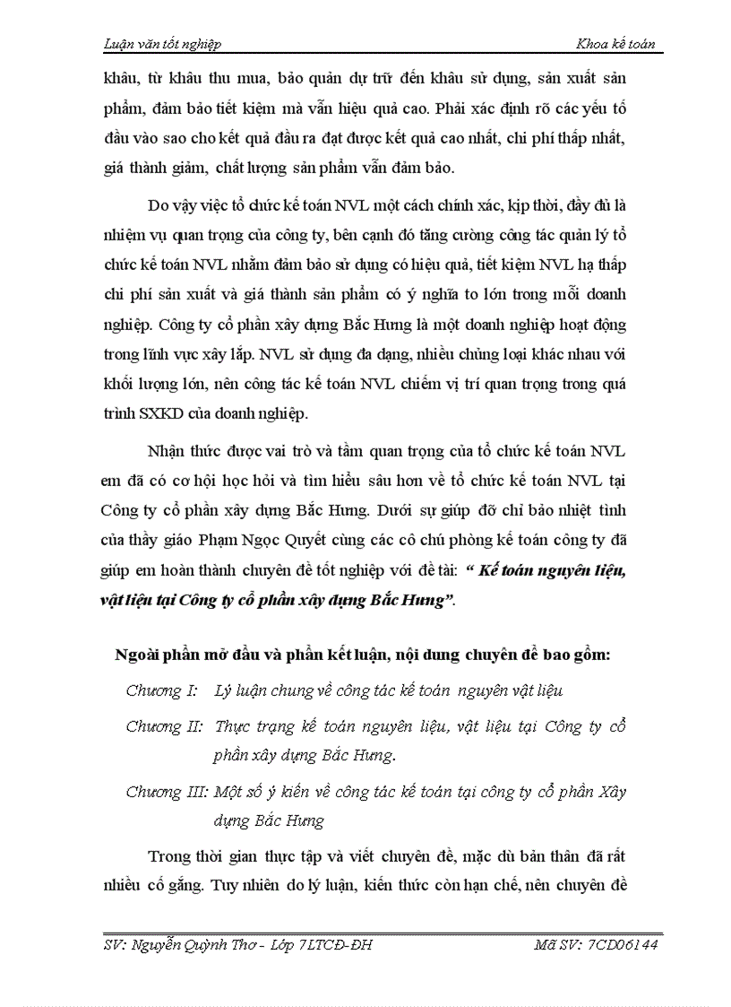 image for page Kế toán nguyên liệu vật liệu tại Công ty cổ phần xây dựng Bắc Hưng