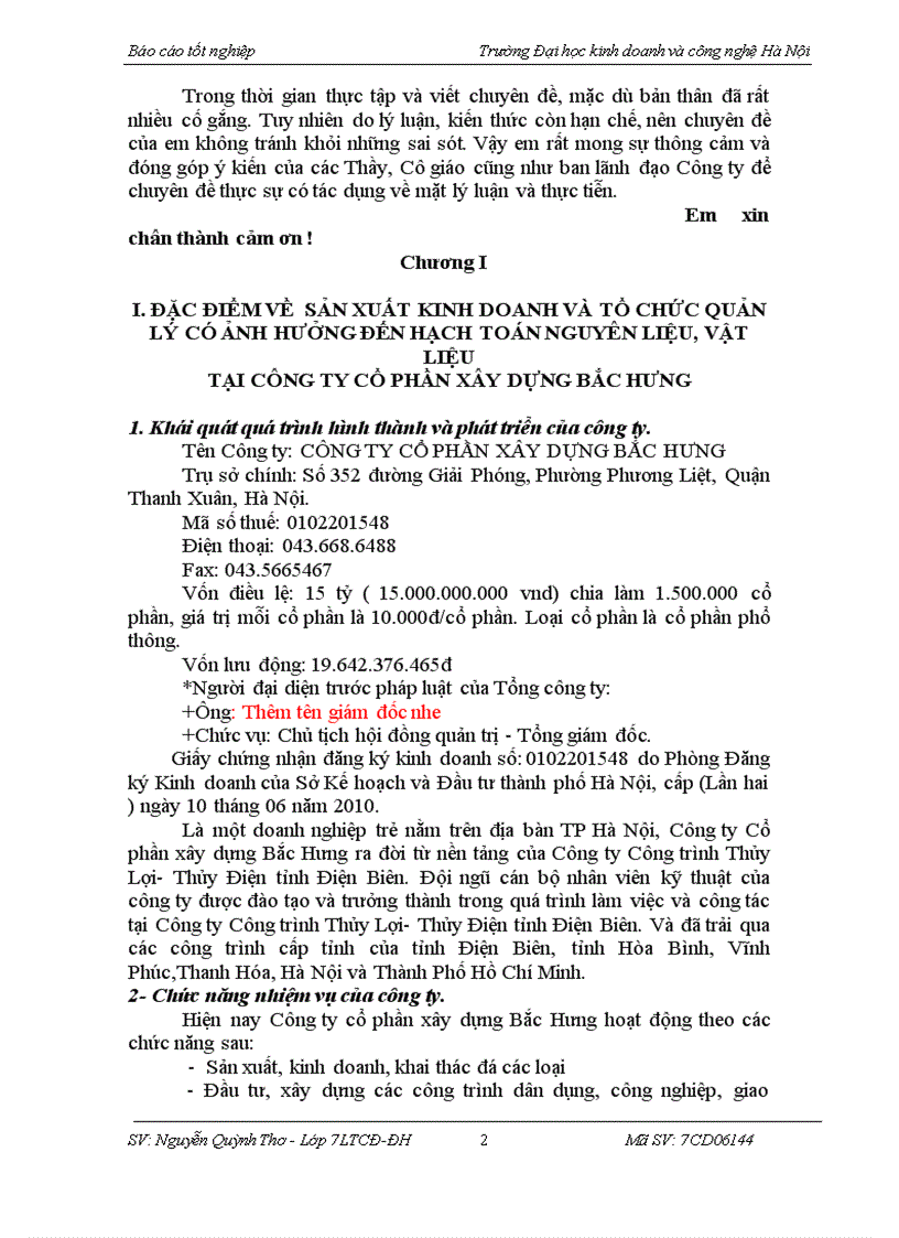 image for page Hoàn thiện hạch toán kế toán nguyên liệu vật liệu tại Công ty cổ phần xây dựng Bắc Hưng 1