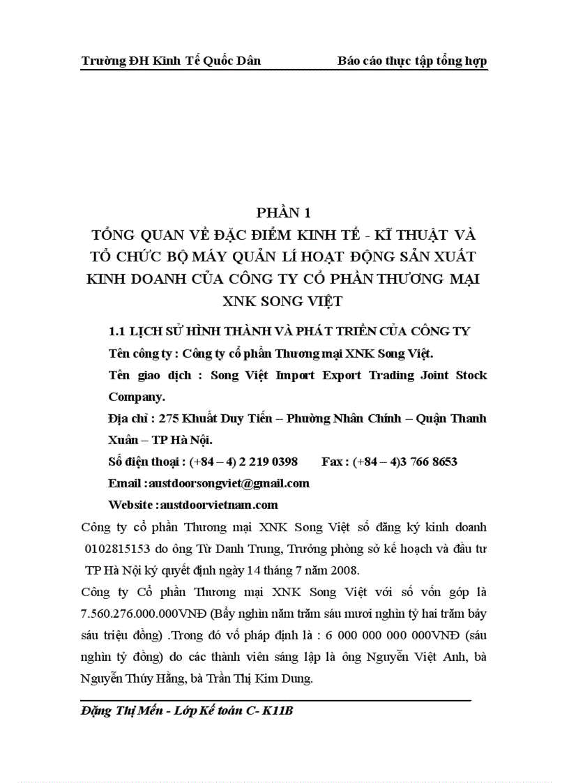 image for page Tổ chức bộ máy kế toán và hệ thống kế toán tại công ty cổ phần thương mại xnk SONG VIỆT
