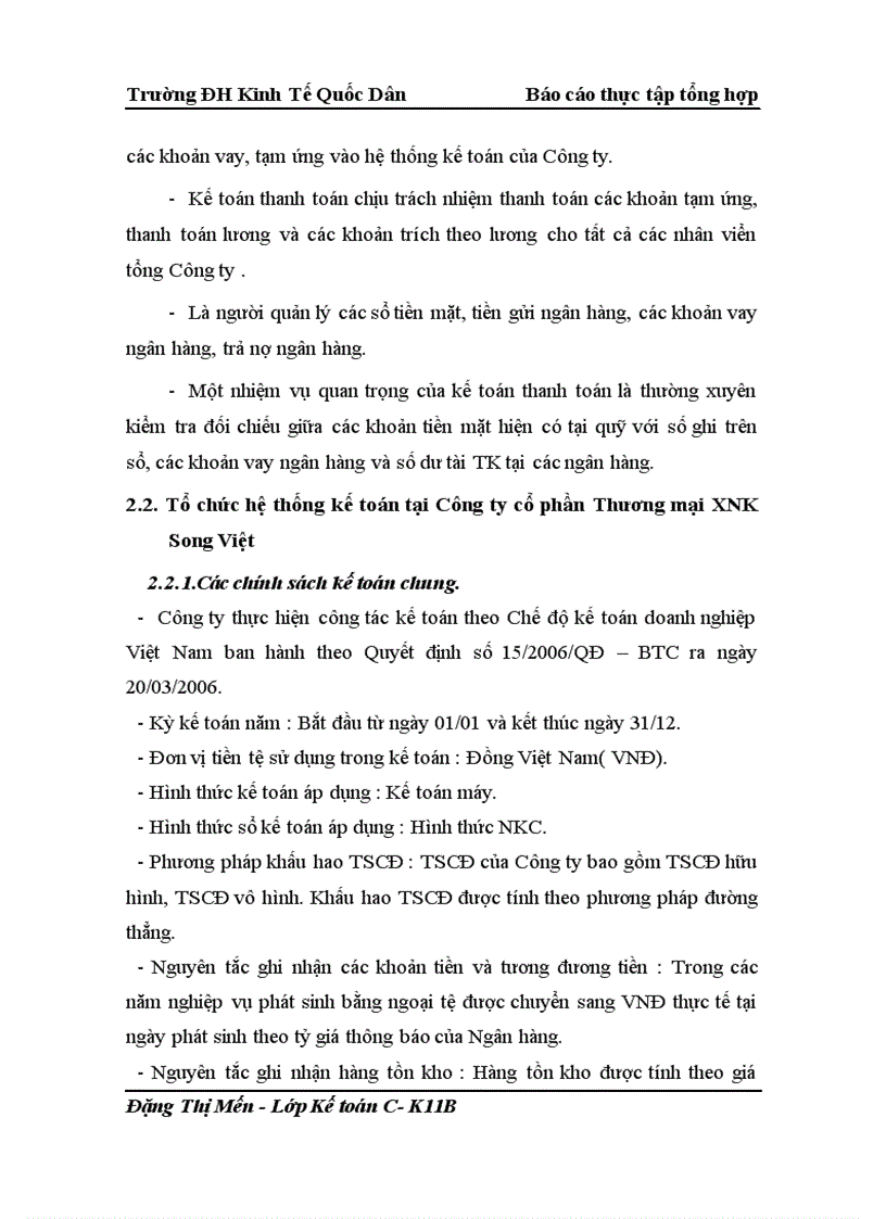 image for page Tổ chức bộ máy kế toán và hệ thống kế toán tại công ty cổ phần thương mại xnk SONG VIỆT