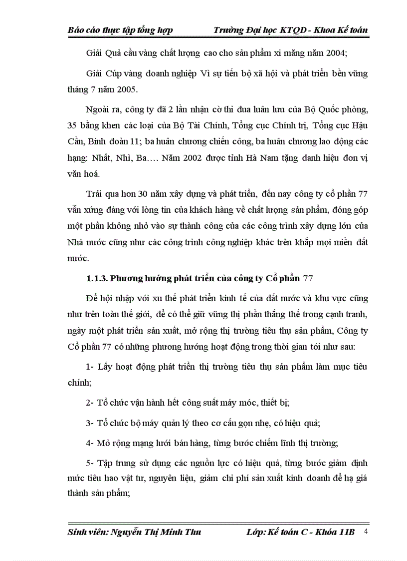 image for page Báo cáo kế toán thực tập tổng hợp tại Công ty Cổ phần 77