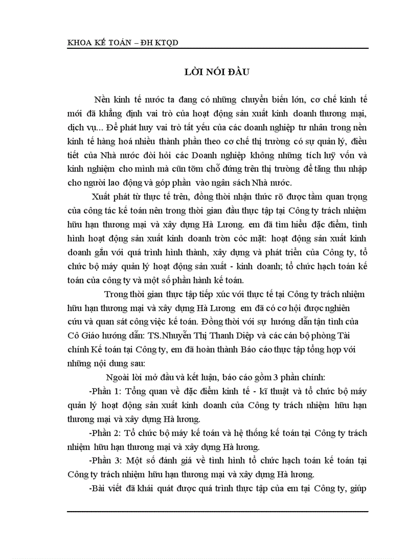 image for page Tổ chức bộ máy kế toán và hệ thống kế toán tại Công ty trách nhiệm hữu hạn thương mại và xây dựng Hà lương