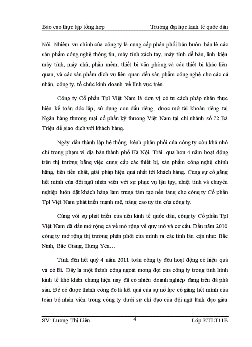 image for page Báo cáo thực tập tổng hợp kế toán tại Công ty Cổ phần Tpl Việt Nam