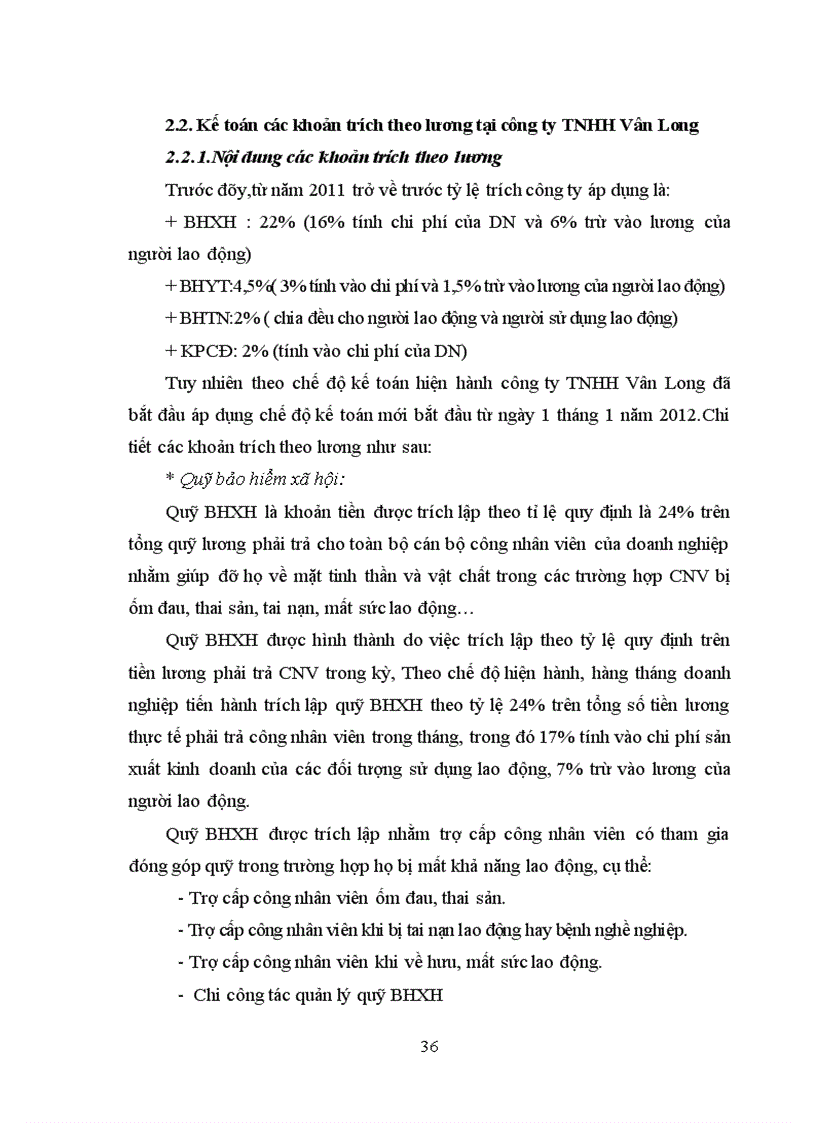 image for page Hạch toán tiền lương và các khoản trích theo lương tại công ty TNHH Vân Long