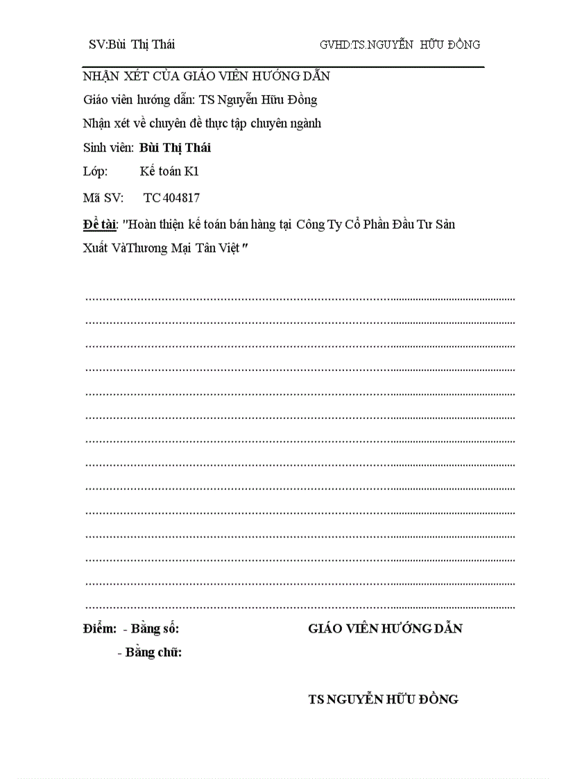 image for page Báo cáo thực tập tổng hợp kế toán công ty cổ phần đầu tư sản xuất và thương mại TÂN VIỆT