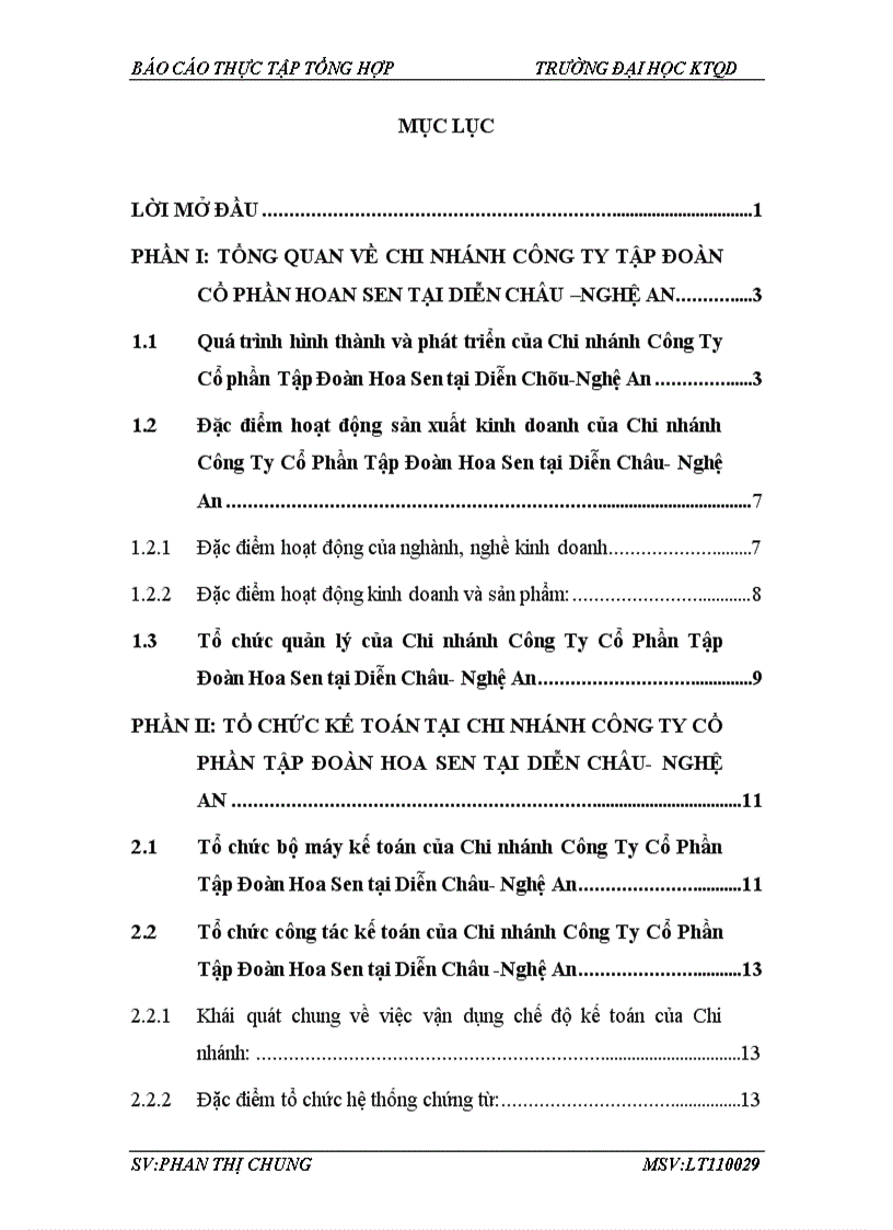 image for page Báo cáo thực tập tổng hợp tại Chi nhánh Công ty Cổ phần Tập Đoàn Hoa Sen tại Diễn Châu Nghệ An