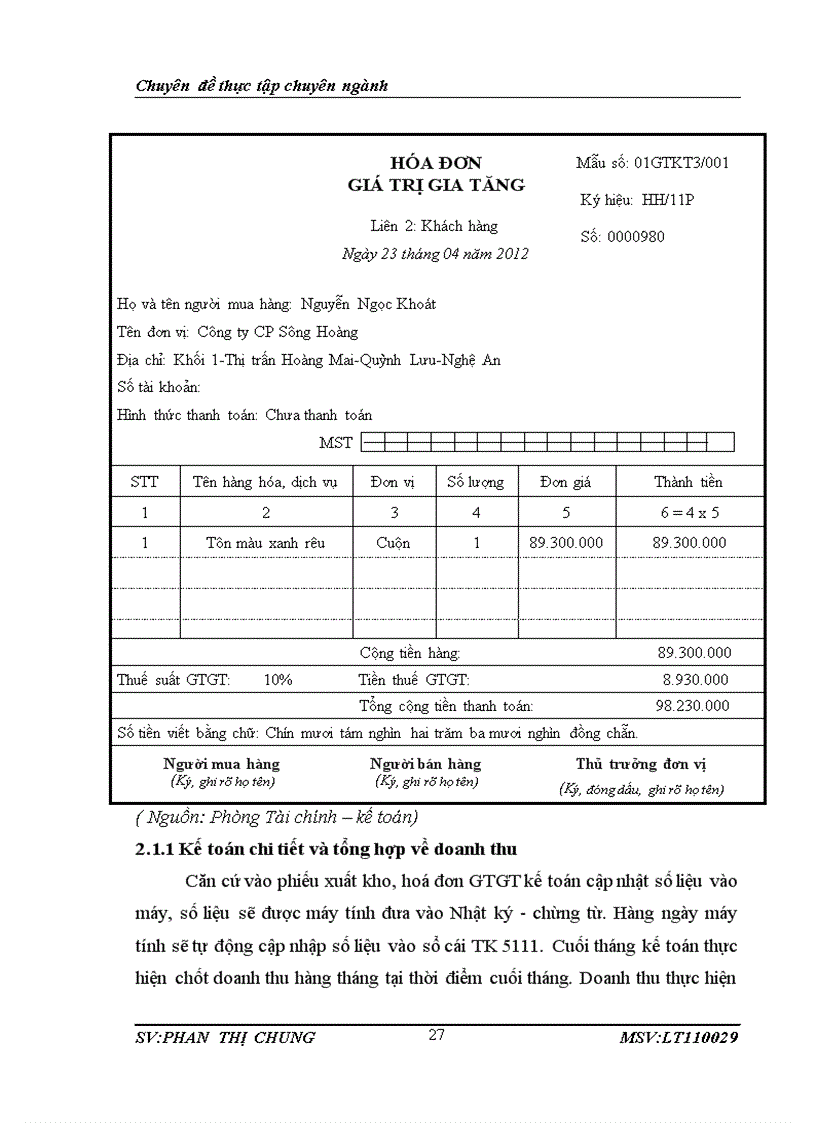 image for page Hoàn thiện kế toán bán hàng tại Chi nhánh Công ty Cổ phần Tập đoàn Hoa Sen tại Diễn Châu Nghệ An 1