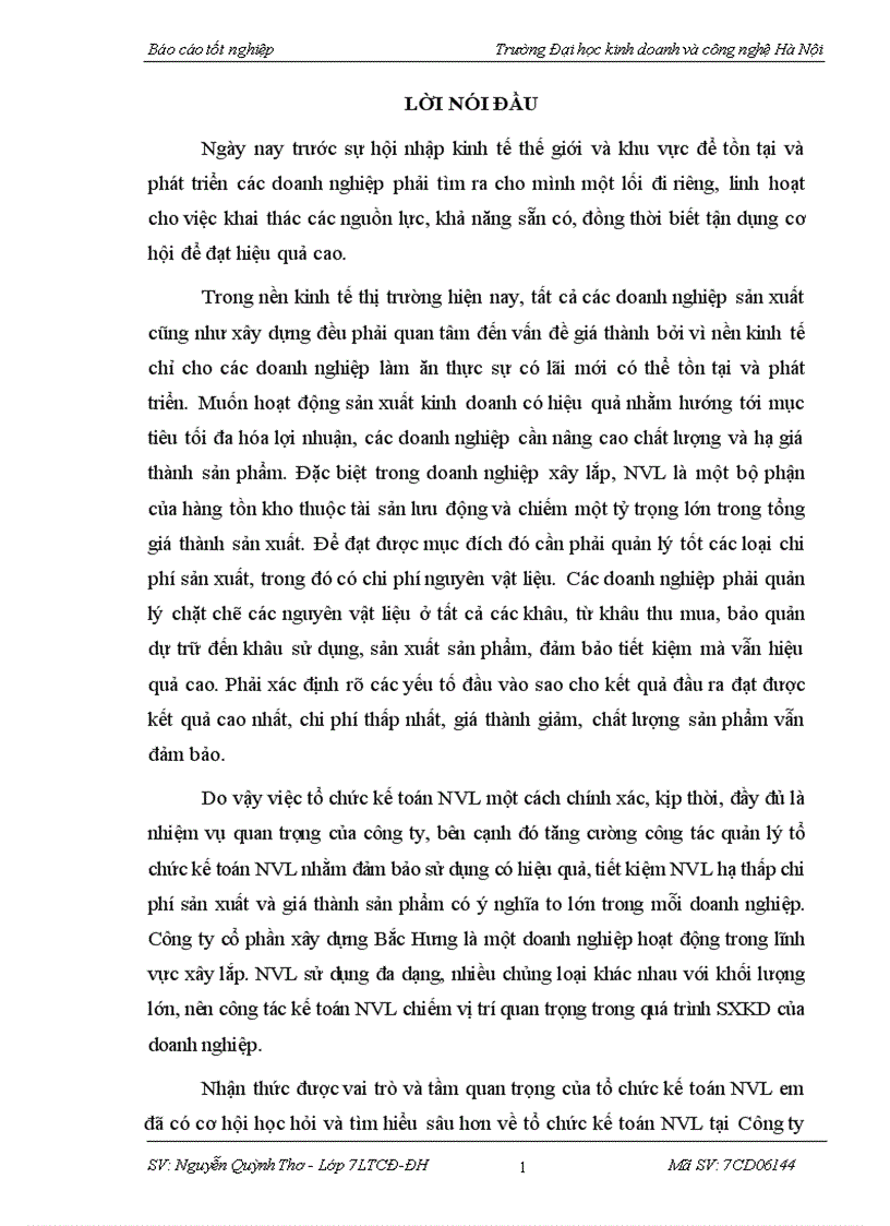 image for page Hoàn thiện hạch toán kế toán nguyên liệu vật liệu tại Công ty cổ phần xây dựng Bắc Hưng 3
