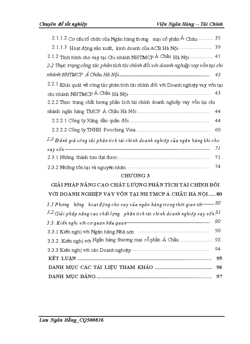 image for page Giải pháp nâng cao chất lượng phân tích tài chính đối với doanh nghiệp vay vốn tại Chi nhánh Ngân hàng TMCP Á Châu Hà Nội