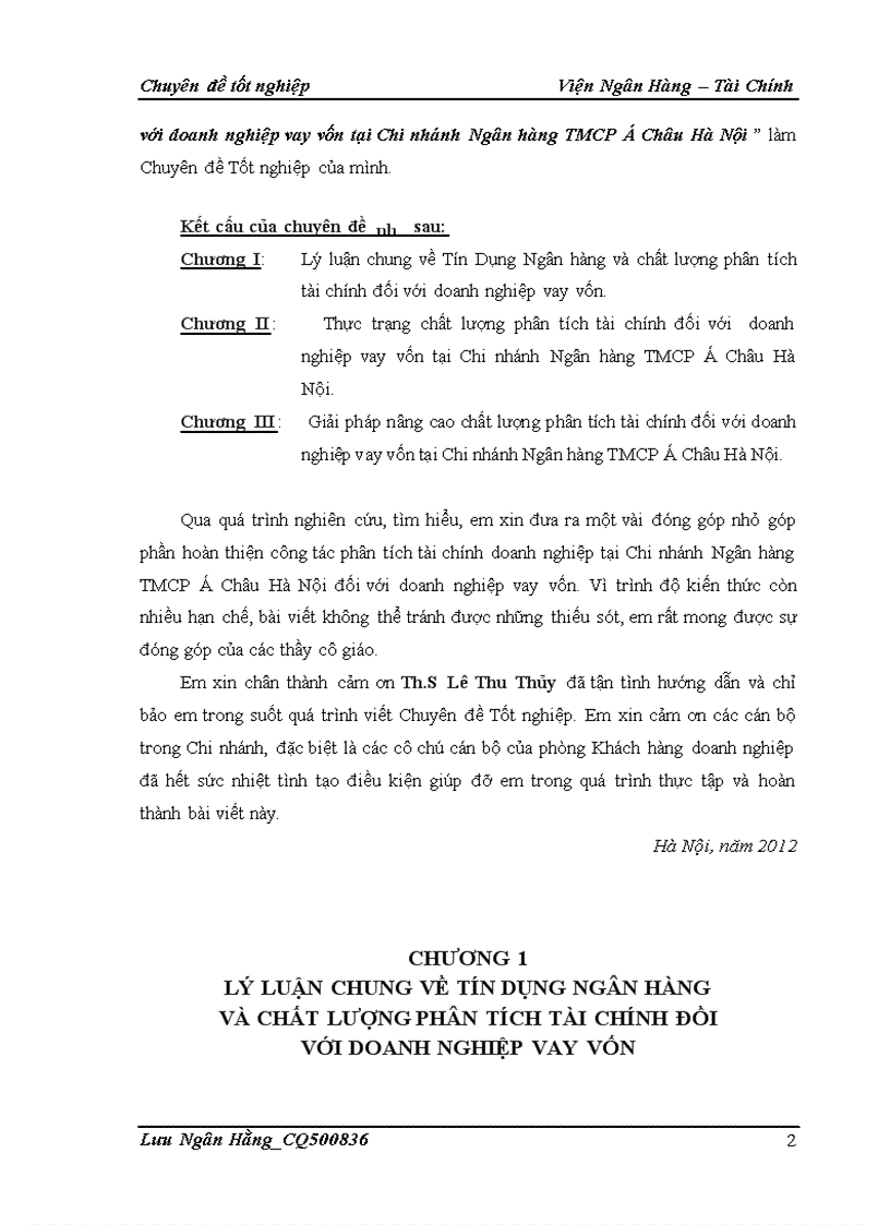 image for page Giải pháp nâng cao chất lượng phân tích tài chính đối với doanh nghiệp vay vốn tại Chi nhánh Ngân hàng TMCP Á Châu Hà Nội