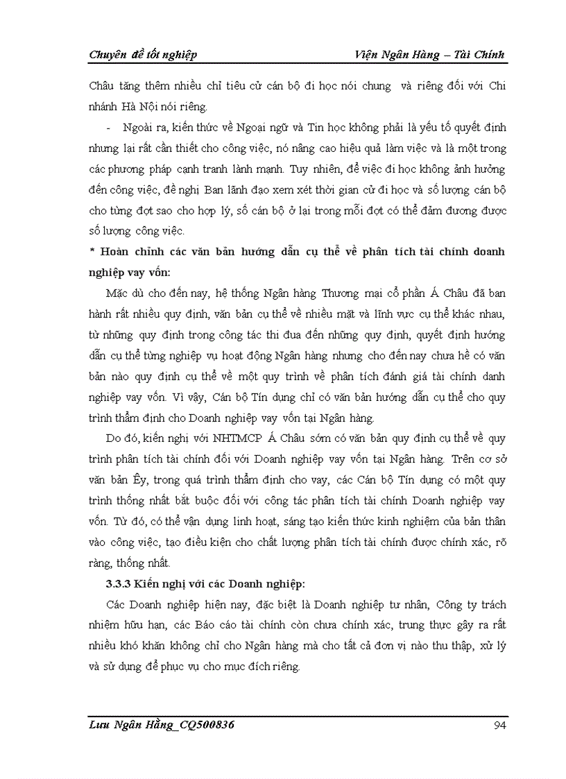 image for page Giải pháp nâng cao chất lượng phân tích tài chính đối với doanh nghiệp vay vốn tại Chi nhánh Ngân hàng TMCP Á Châu Hà Nội