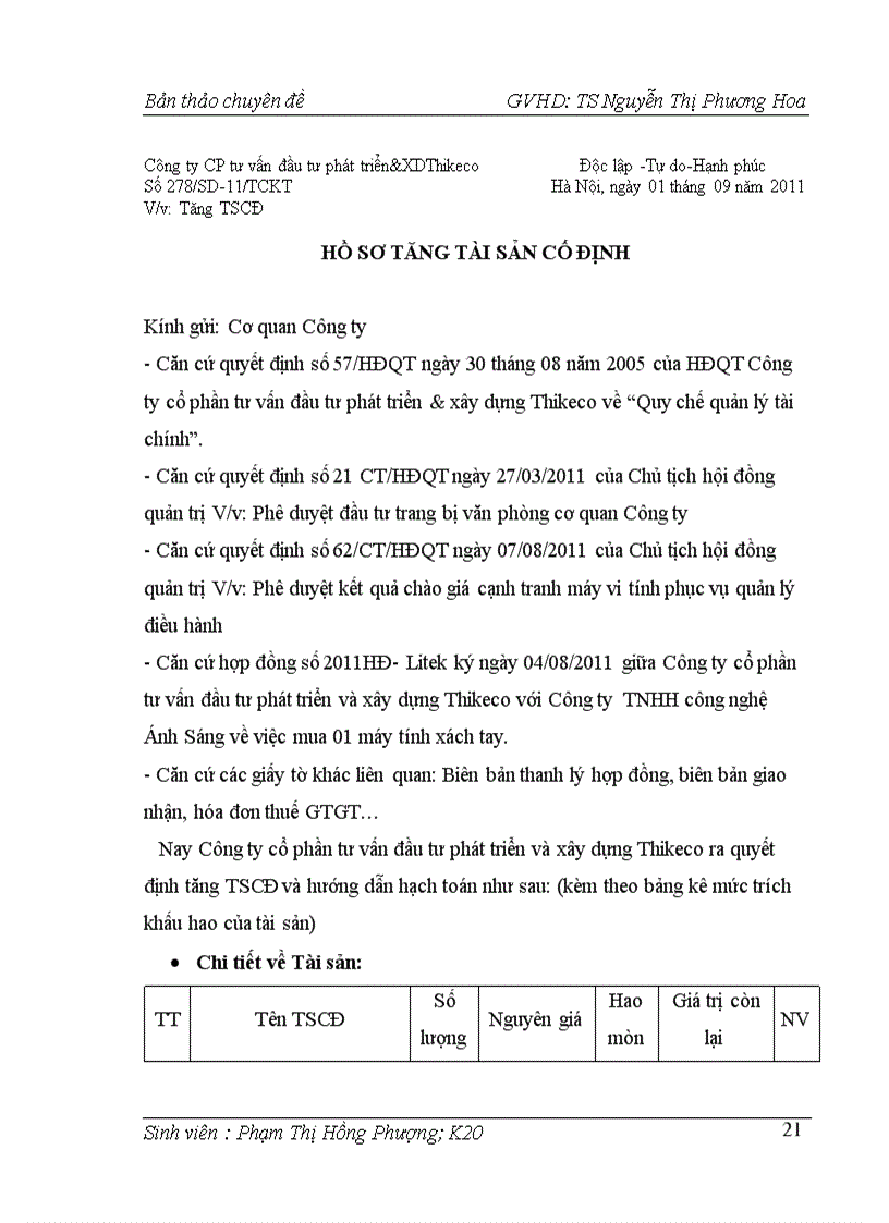 image for page Hoàn thiện công tác kế toán tài sản cố định hữu hình tại công ty cổ phần tư vấn đầu tư phát triển và xây dựng Thikeco