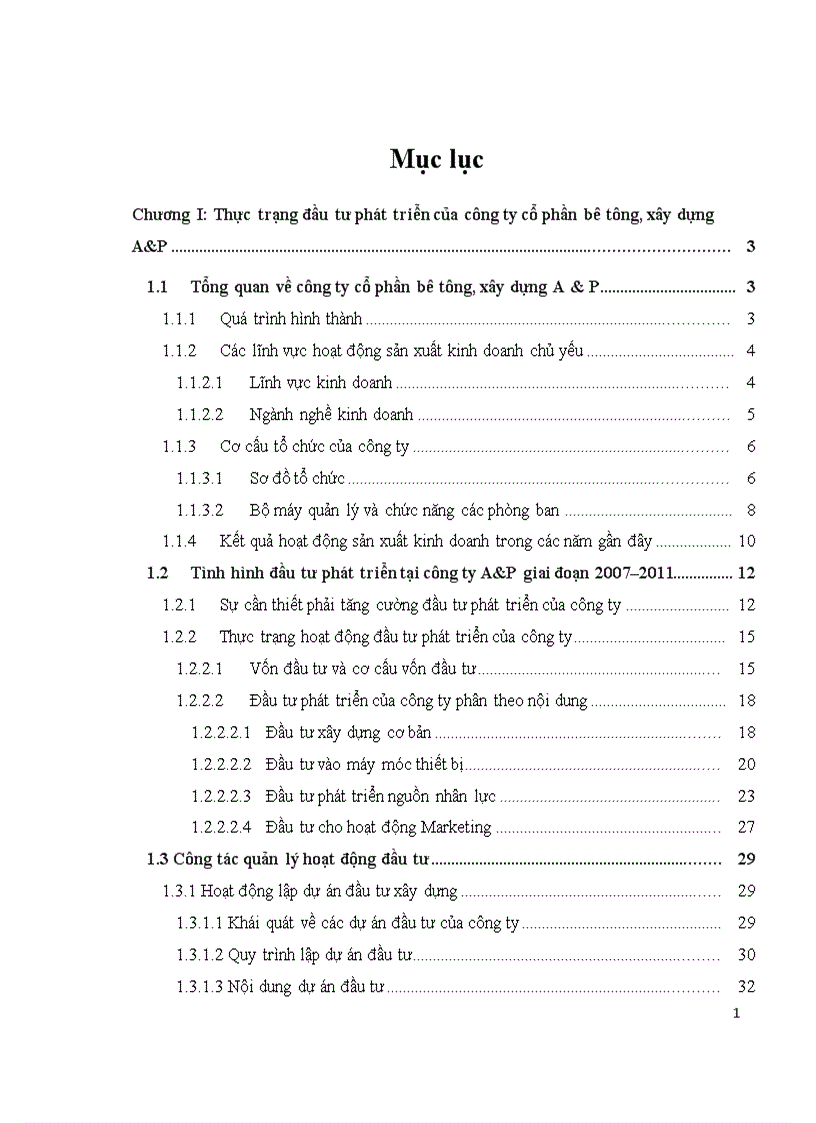 image for page Thực trạng đầu tư phát triển của công ty cổ phần bê tông xây dựng A P