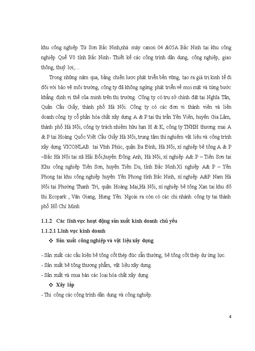 image for page Thực trạng đầu tư phát triển của công ty cổ phần bê tông xây dựng A P