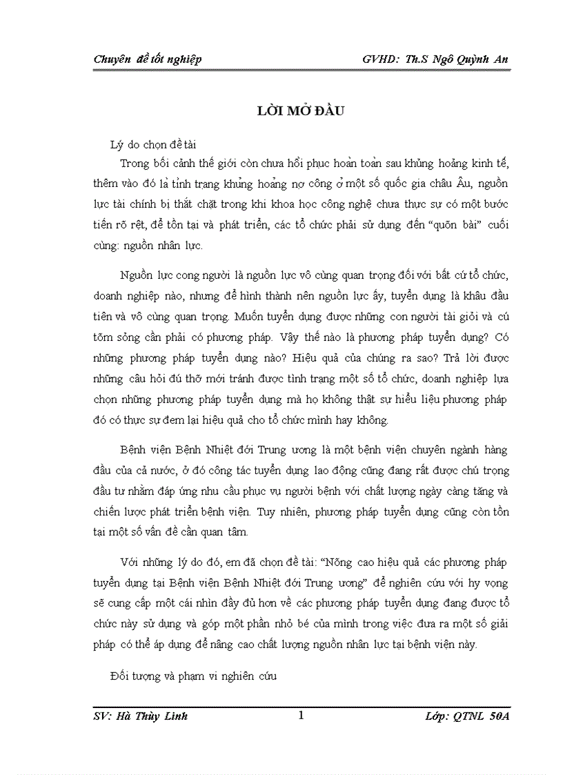 image for page Nâng cao hiệu quả các phương pháp tuyển dụng tại Bệnh viện Bệnh Nhiệt đới Trung ương