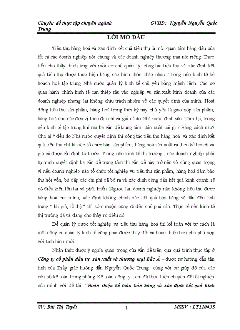 image for page Hoàn thiện kế toán bán hàng và xác định kết quả kinh doanh tại Công ty cổ phần đầu tư sản xuất và thương mại Bắc á