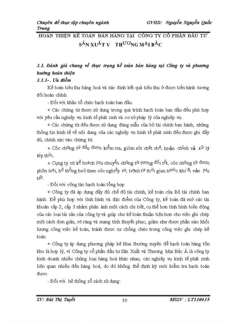 image for page Hoàn thiện kế toán bán hàng và xác định kết quả kinh doanh tại Công ty cổ phần đầu tư sản xuất và thương mại Bắc á