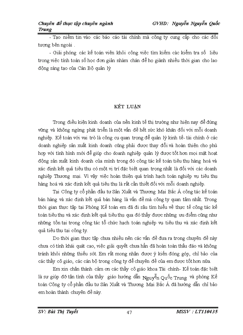 image for page Hoàn thiện kế toán bán hàng và xác định kết quả kinh doanh tại Công ty cổ phần đầu tư sản xuất và thương mại Bắc á