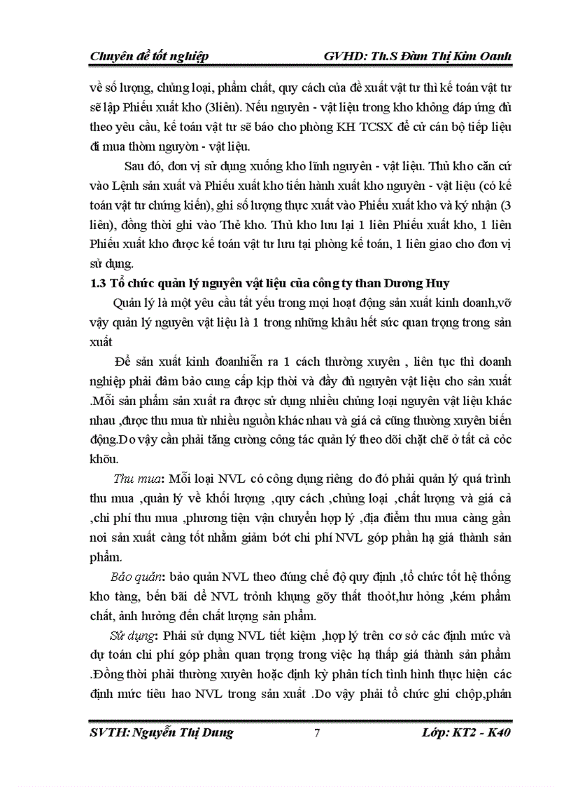 image for page Thực trạng kế toán nguyên vật liệu tại công ty than Dương Huy