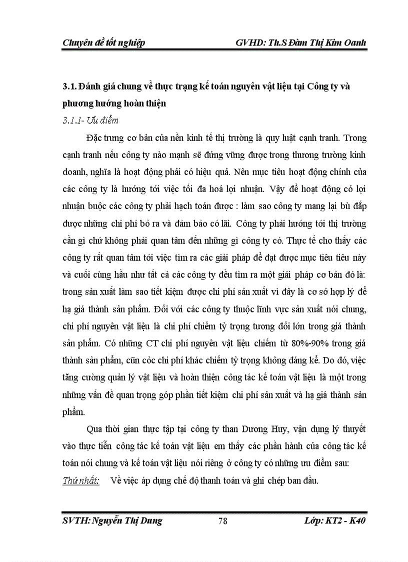 image for page Thực trạng kế toán nguyên vật liệu tại công ty than Dương Huy