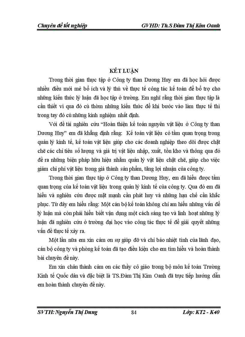 image for page Thực trạng kế toán nguyên vật liệu tại công ty than Dương Huy