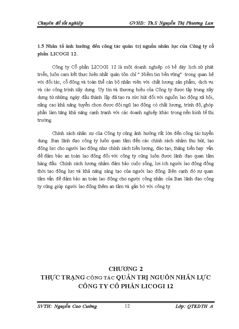 image for page Giải pháp hoàn thiện công tác quản trị nguồn nhân lực tại Công ty Cổ phần LICOGI 12