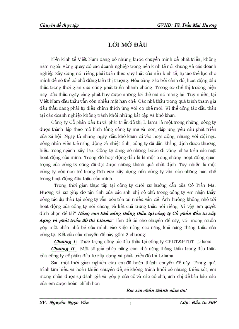 image for page Nâng cao khả năng thắng thầu tại công ty Cổ phần đầu tư xây dựng và phát triển đô thi Lilama 1