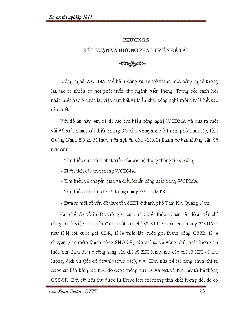 image for page Tối ưu chỉ số KPI mạng vô tuyến 3G UMTS 6