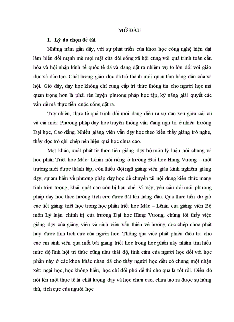 image for page Một số suy nghĩ về đổi mới phương pháp dạy học nêu vấn đề trong giảng dạy học phần Triết học Mác Lênin ở trường Đại học Hùng Vương