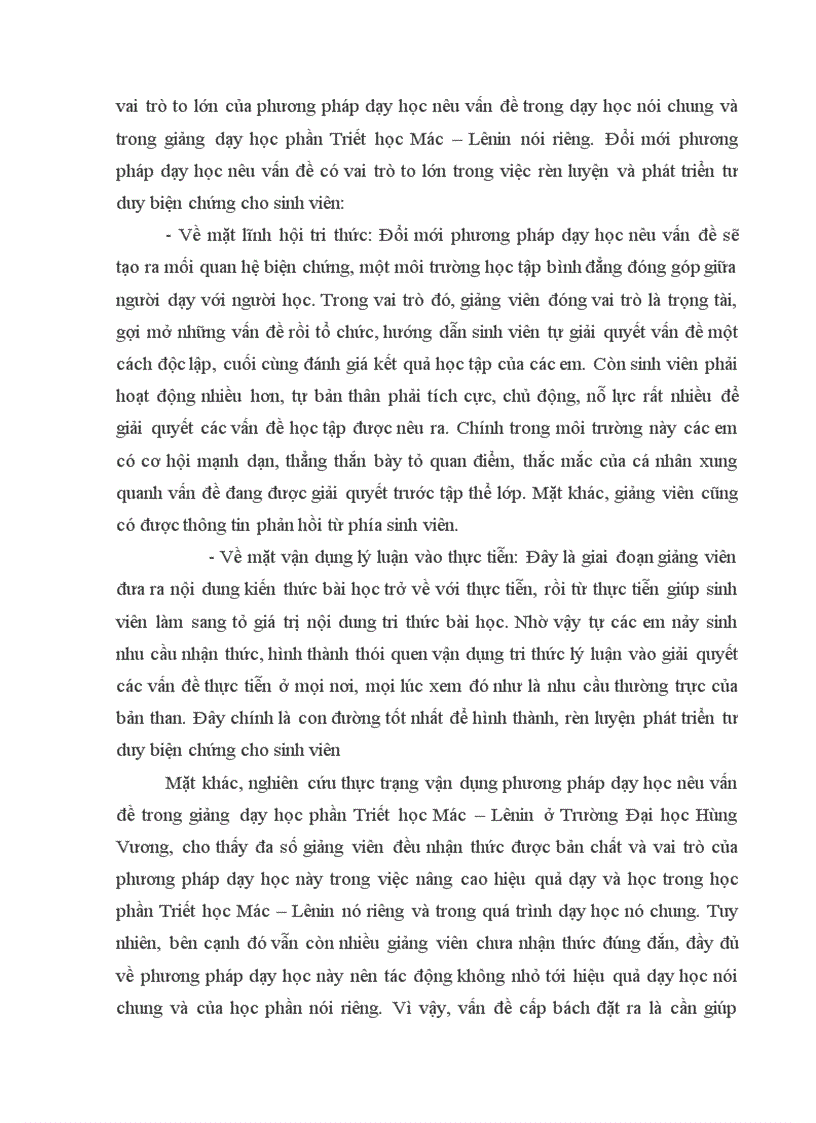 image for page Một số suy nghĩ về đổi mới phương pháp dạy học nêu vấn đề trong giảng dạy học phần Triết học Mác Lênin ở trường Đại học Hùng Vương